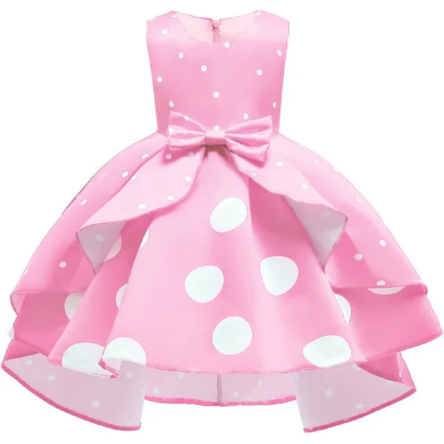 Girls Flower Striped Dress For Christmas Dress