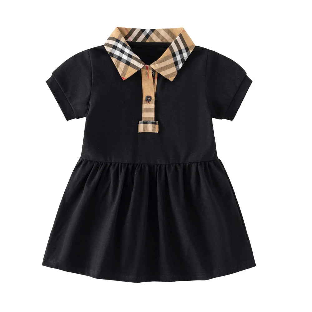 Girl Cotton Dress Plaid Pattern