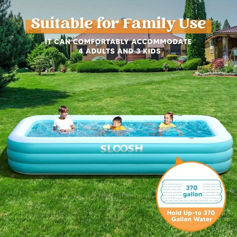 JOYFY Inflatable Pool with Seats 125x 68x 22 inch Full-Sized Inflatable Swimming Pool