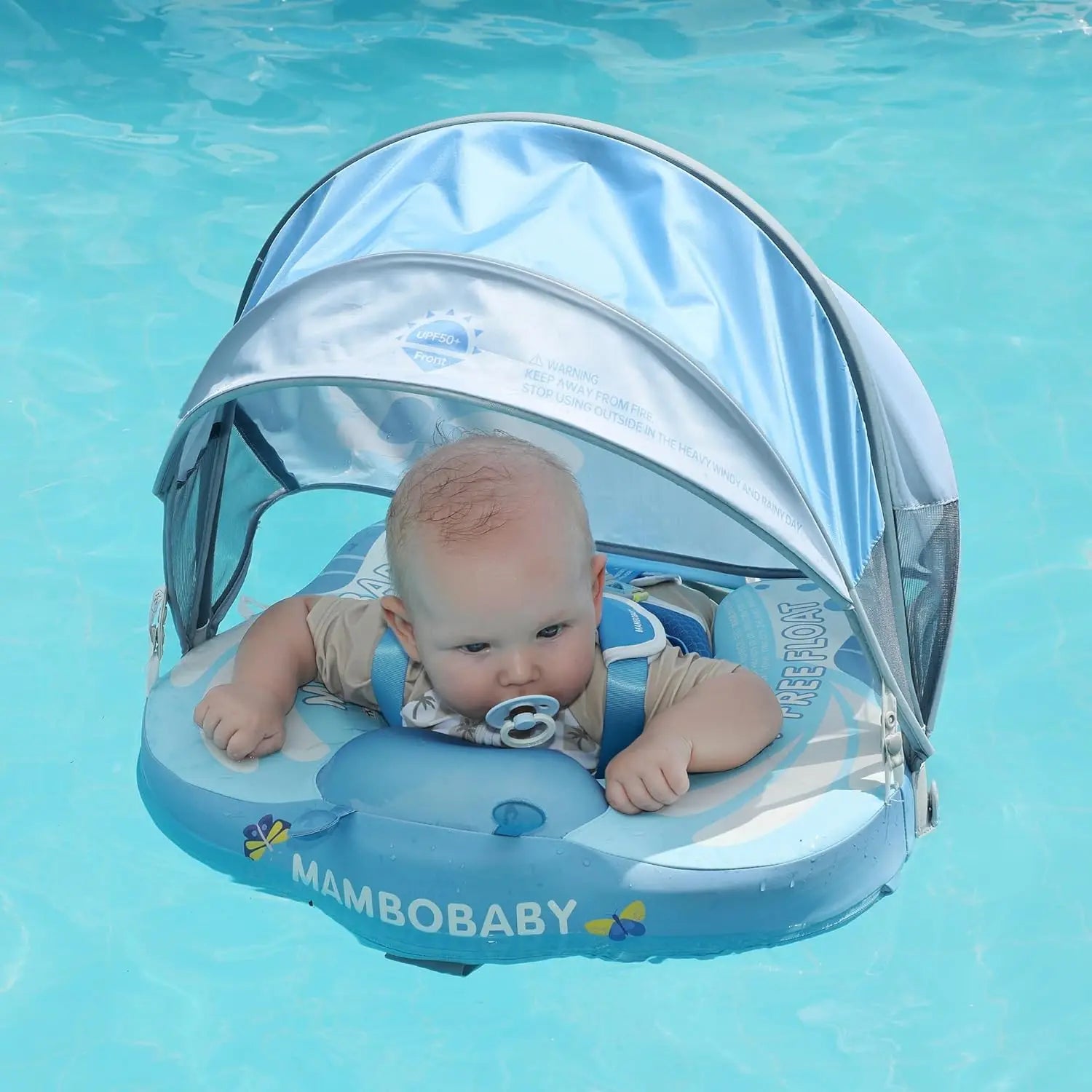 Swim Float with Canopy Solid Pool Infant Swim Trainer