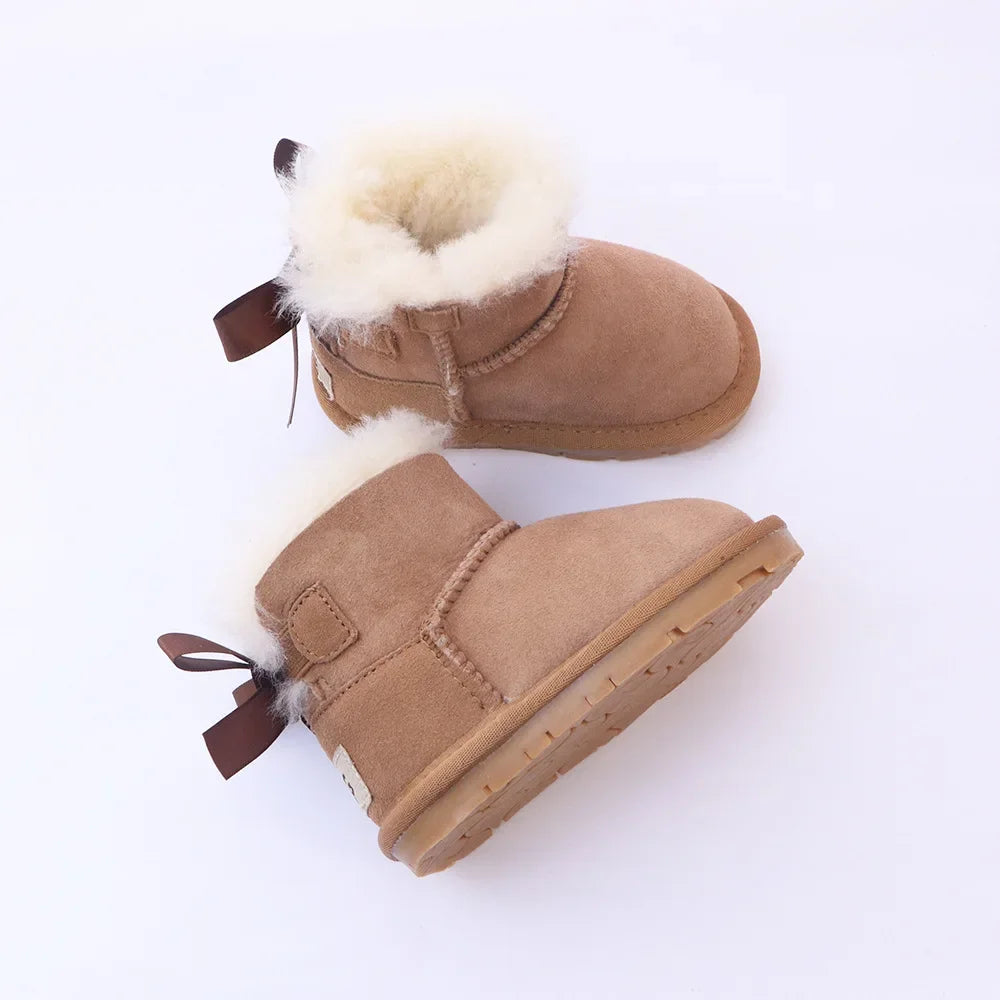 Thickened Warm Leather Snow Boots