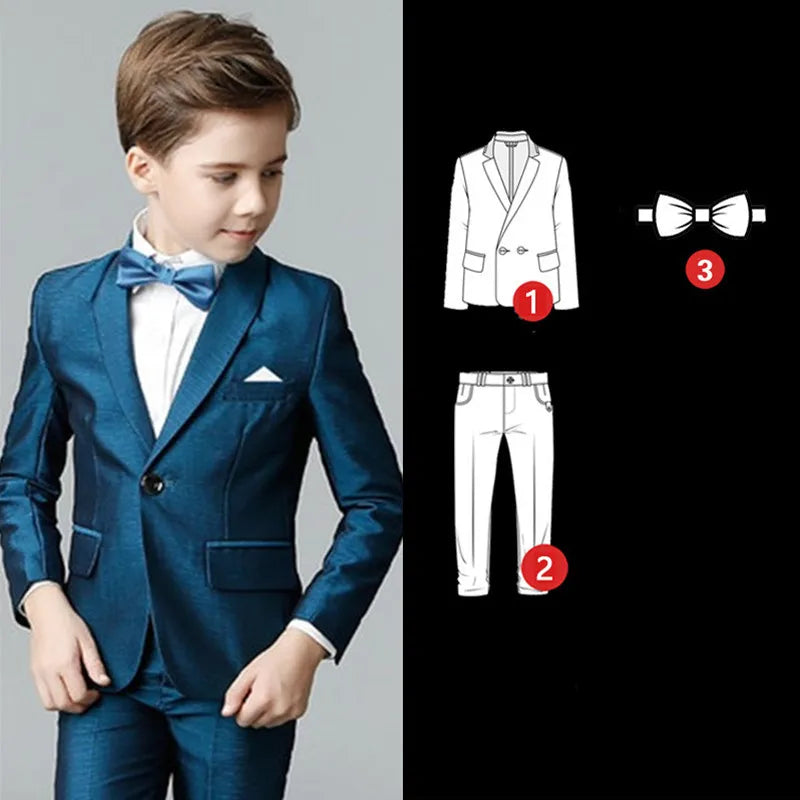 Boys White Blazer Vest Pants 3PCS Set