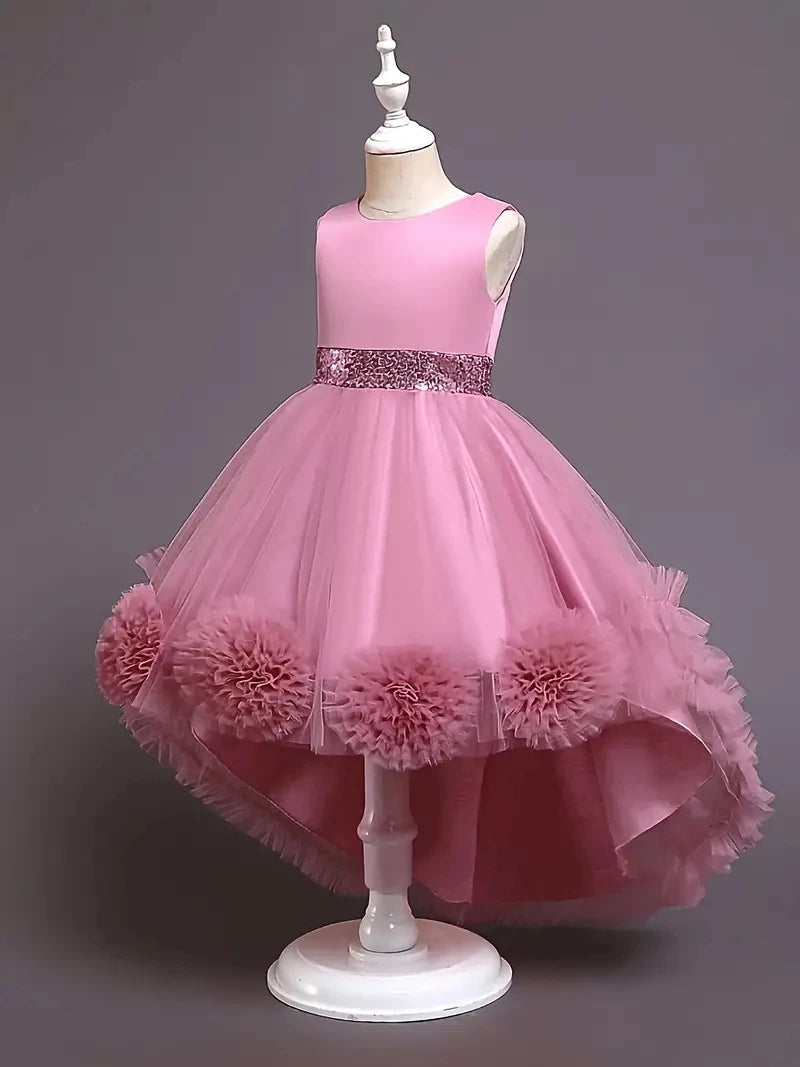 Princess Sleeveless Sequin Mesh Tutu Dress