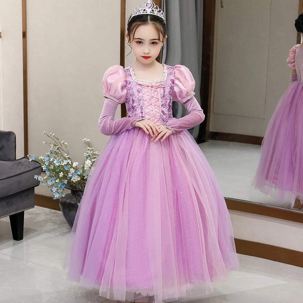 Long Pink Dress for Girls Birthday Party