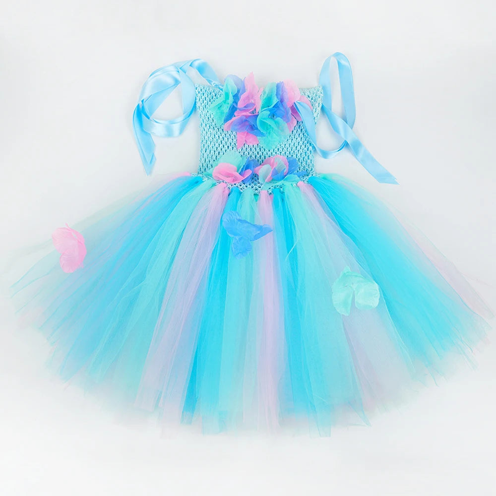 Turquoise Flower Fairy Costumes for Girls