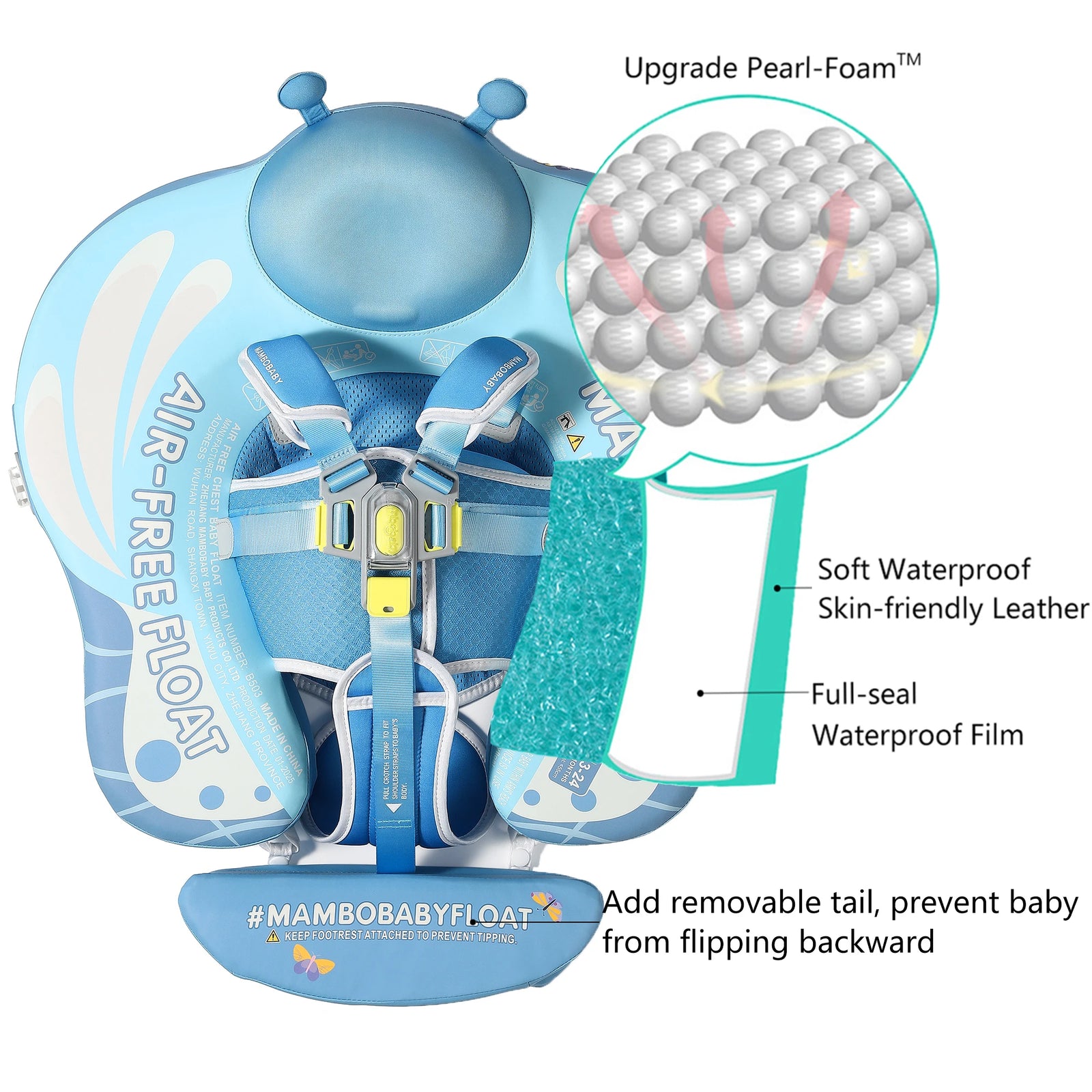 Swim Float with Canopy Solid Pool Infant Swim Trainer