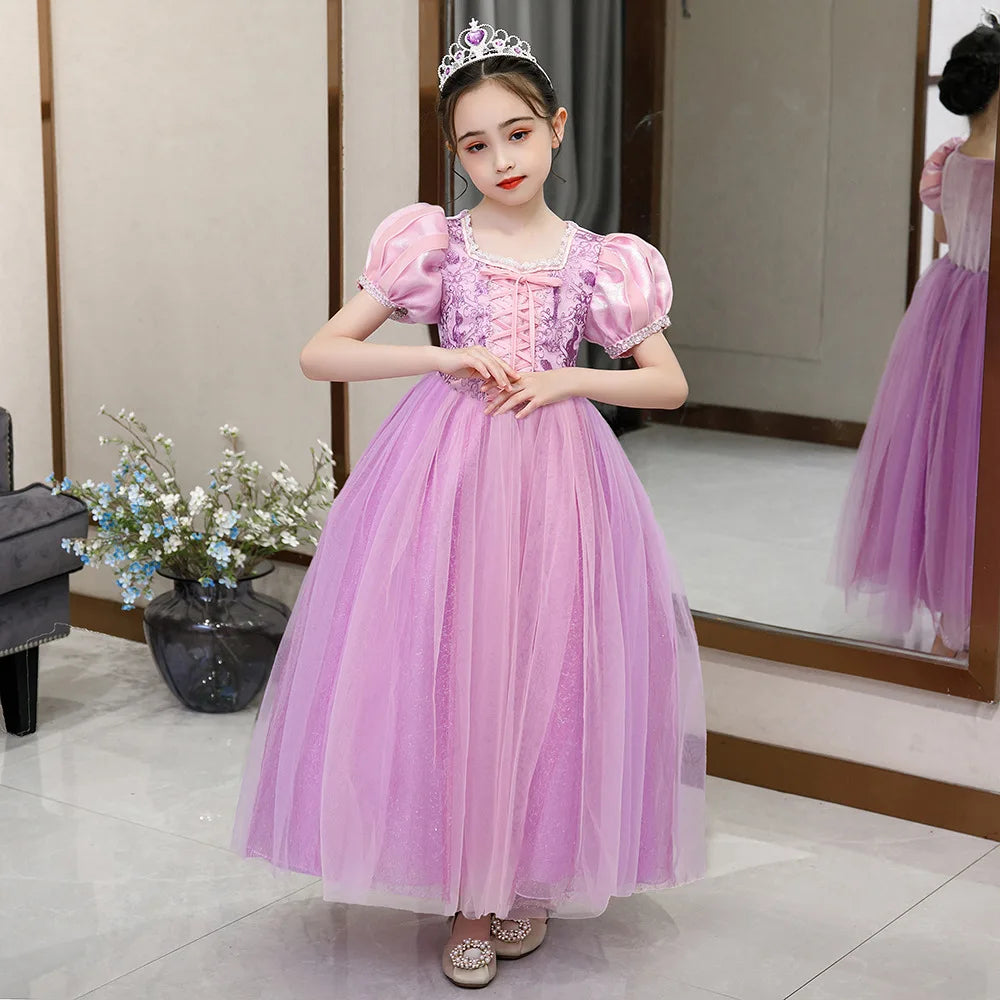 Long Pink Dress for Girls Birthday Party