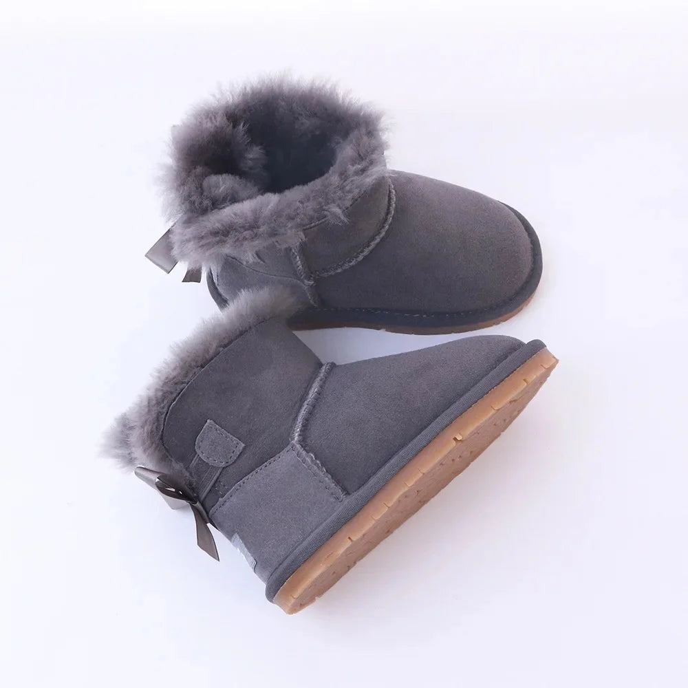 Thickened Warm Leather Snow Boots