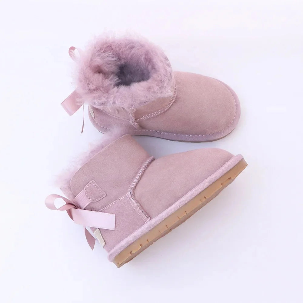 Thickened Warm Leather Snow Boots