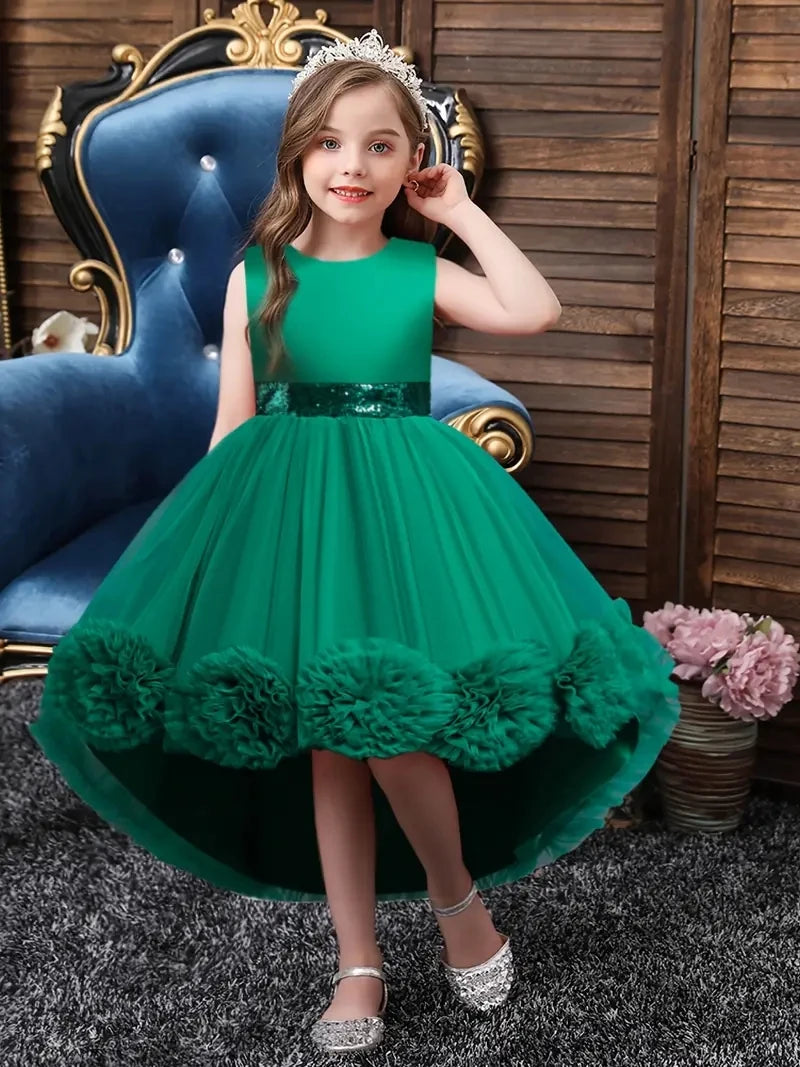 Princess Sleeveless Sequin Mesh Tutu Dress