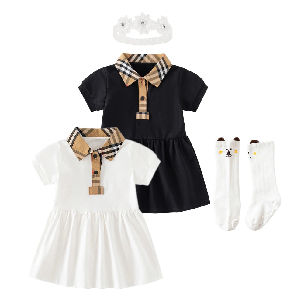 Girl Cotton Dress Plaid Pattern