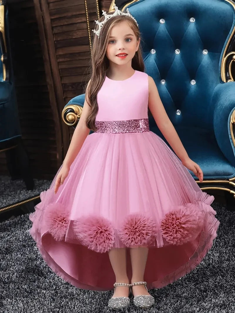 Princess Sleeveless Sequin Mesh Tutu Dress