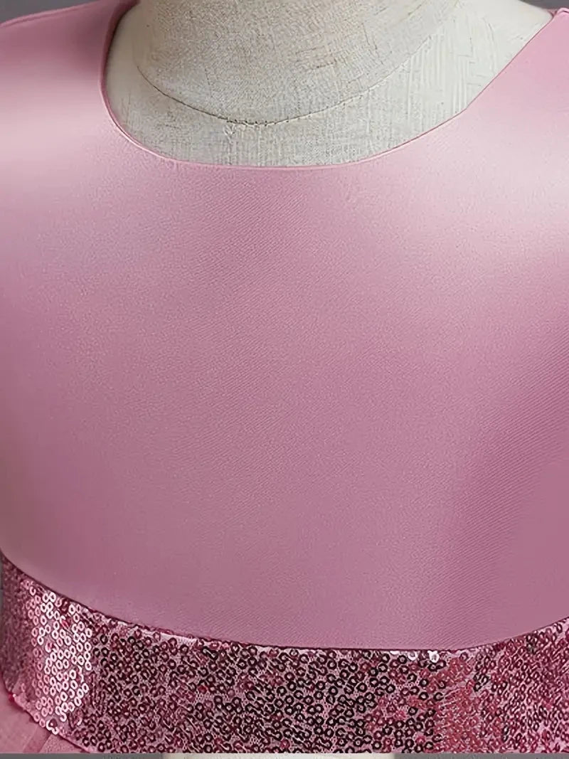 Princess Sleeveless Sequin Mesh Tutu Dress