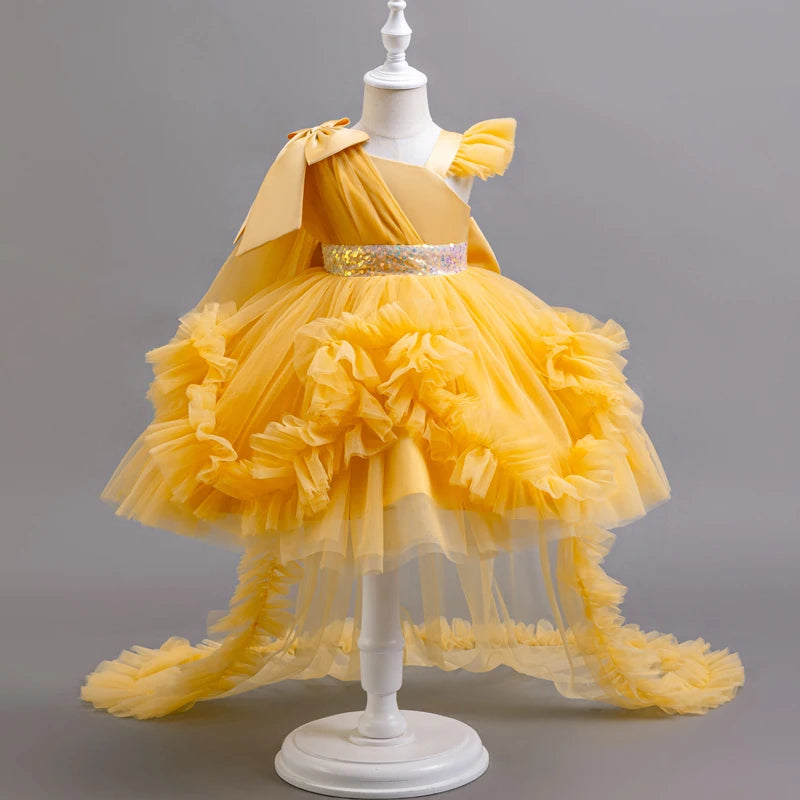 shoulder trailing dress