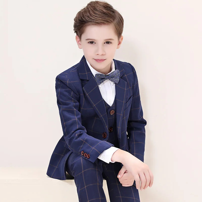 Boys White Blazer Vest Pants 3PCS Set