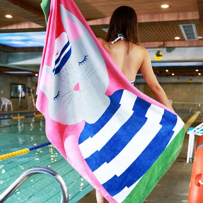 1PC 160X80cm Banana Leaves Print 100% Cotton Beach Towel