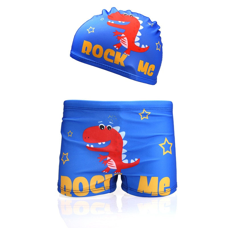 Baby Boy Swimming Trunks dinosaur fish Print Cartoon Bathing Suit