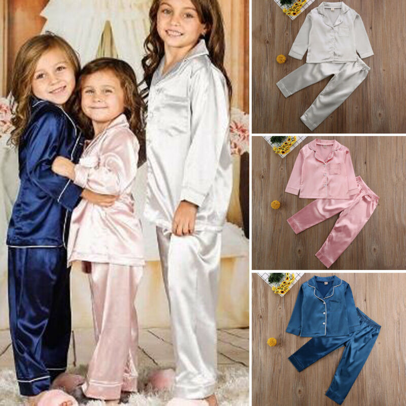 Silk Satin Tops Pant Kids Pyjamas