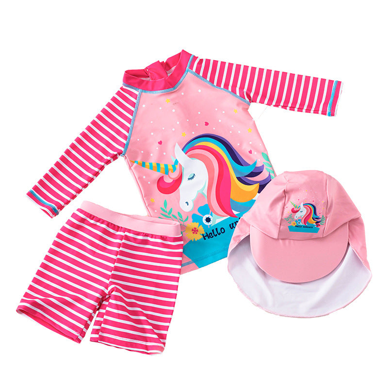 Cute Cartoon Sunscreen Quick-Drying Swimsuit