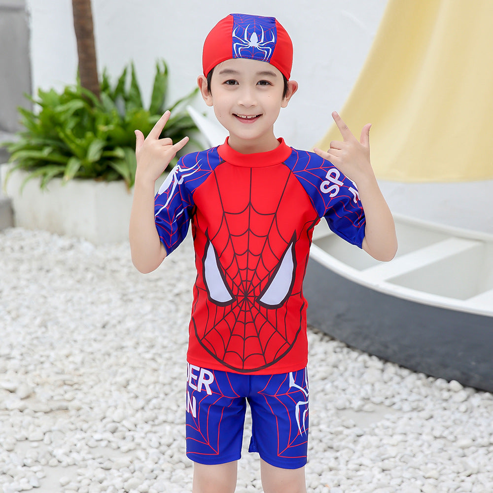 Three-Piece Spiderman Swimsuit