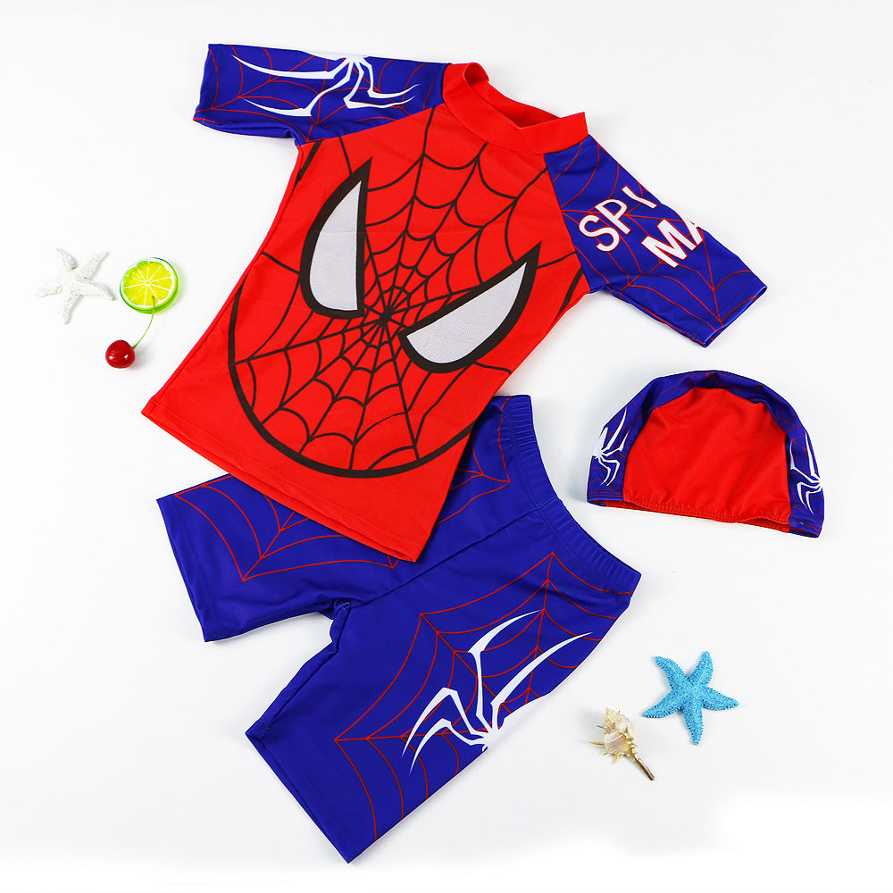 Three-Piece Spiderman Swimsuit