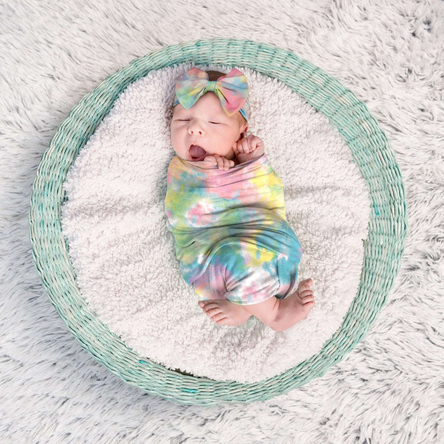 Gradient Print Baby Wrap Set