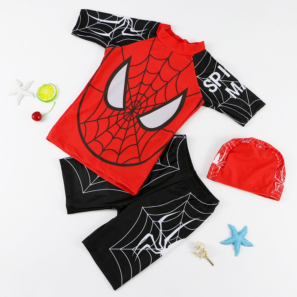 Three-Piece Spiderman Swimsuit