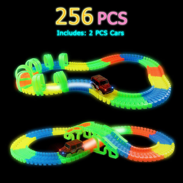 Glowing Race Track Flexible Car Toy /165/220/240pcs