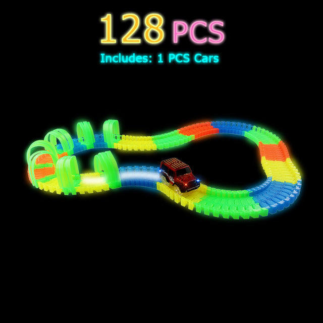 Glowing Race Track Flexible Car Toy /165/220/240pcs