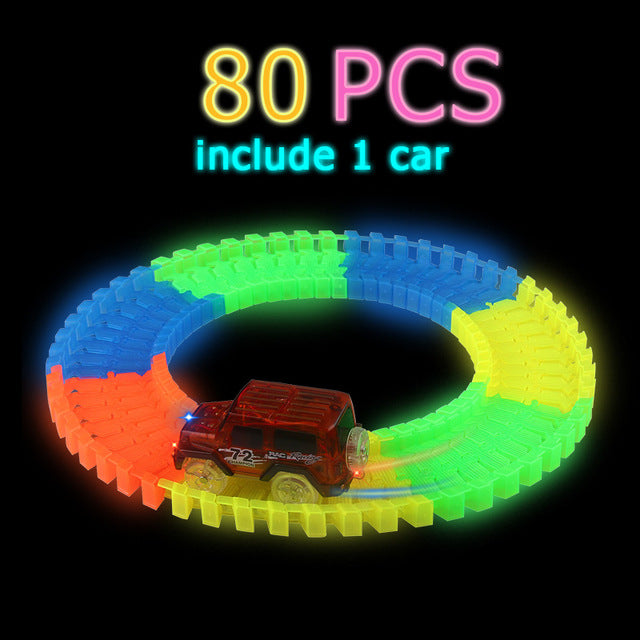 Glowing Race Track Flexible Car Toy /165/220/240pcs