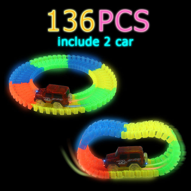 Glowing Race Track Flexible Car Toy /165/220/240pcs