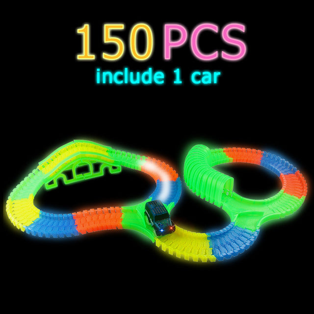 Glowing Race Track Flexible Car Toy /165/220/240pcs