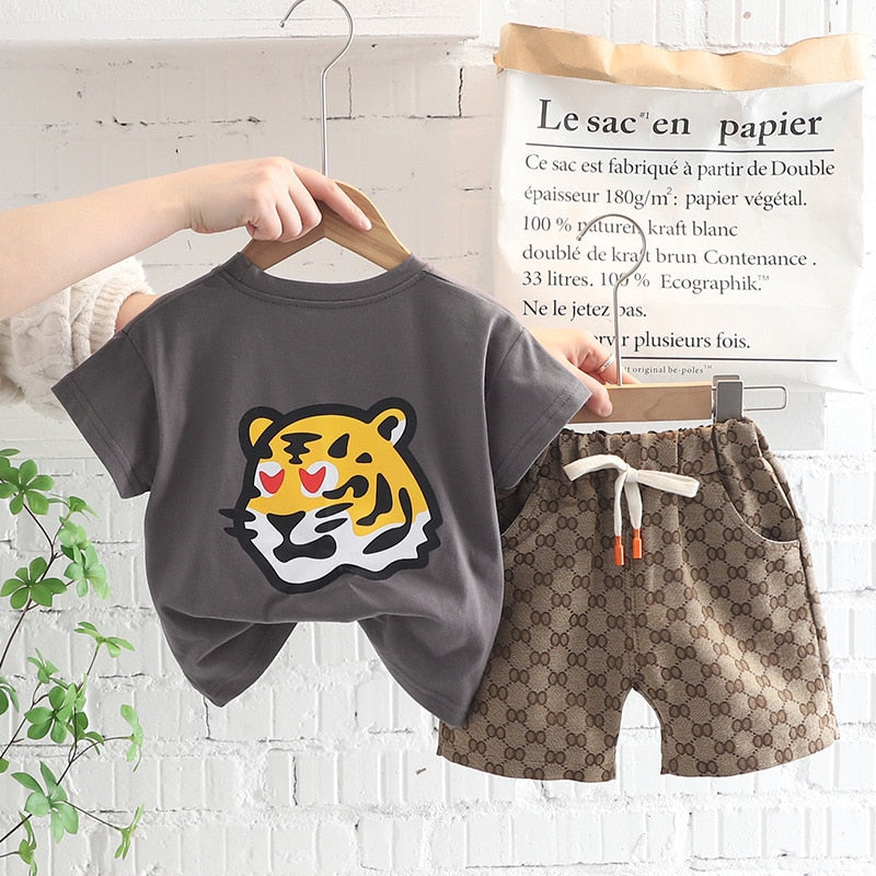 Cartoon Tiger T-Shirts 2Pcs/sets