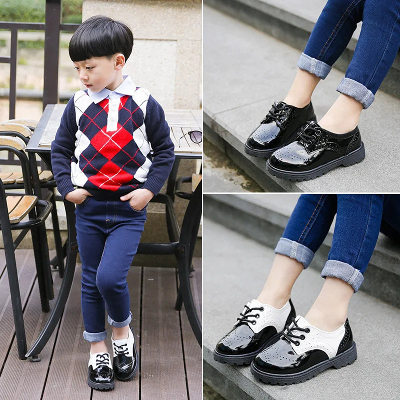 BRITISH STYLE CHILDREN'S LEATHER FASHION SHOES
