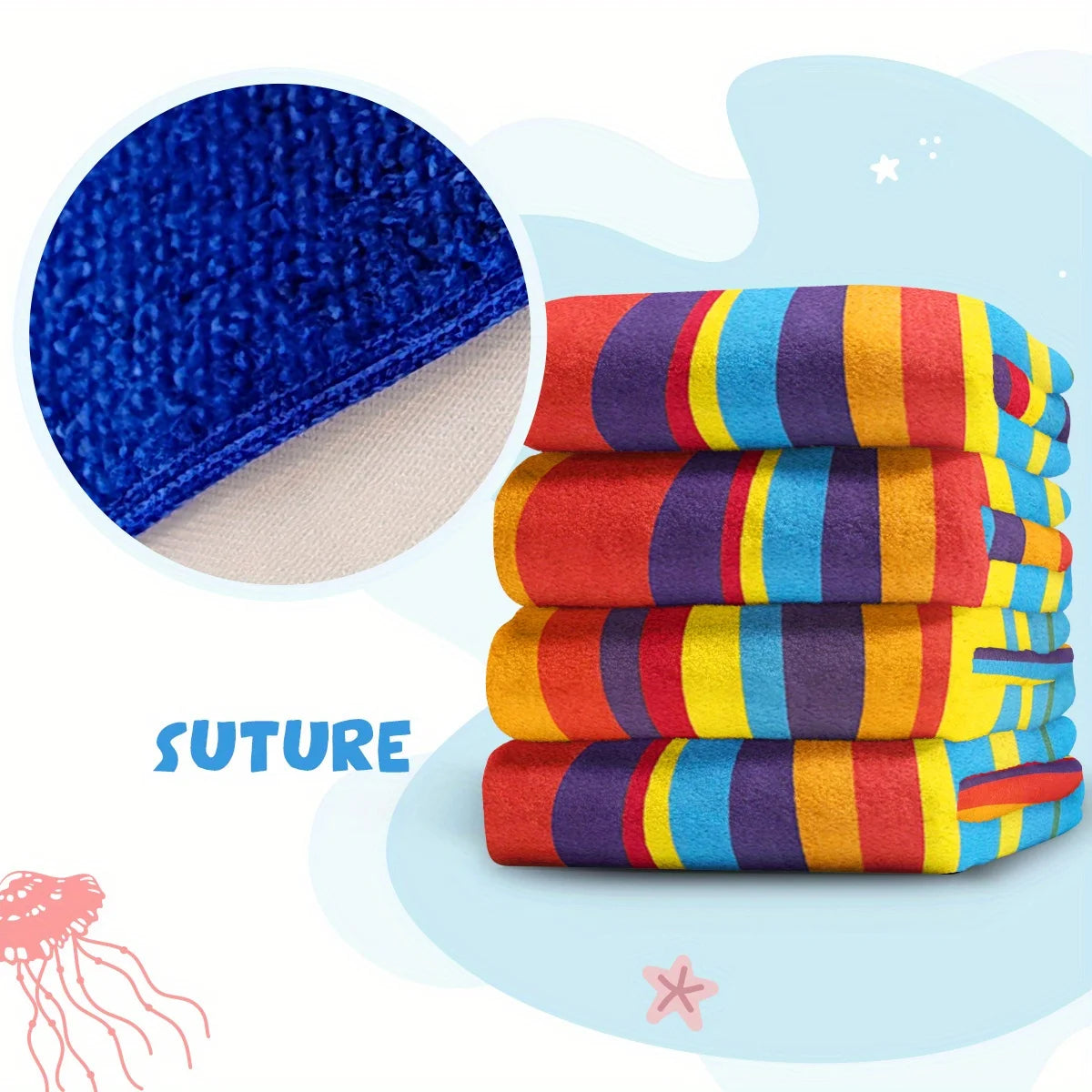 1/4pcs 70x35 Ultra-Soft Extra Large Beach Towel