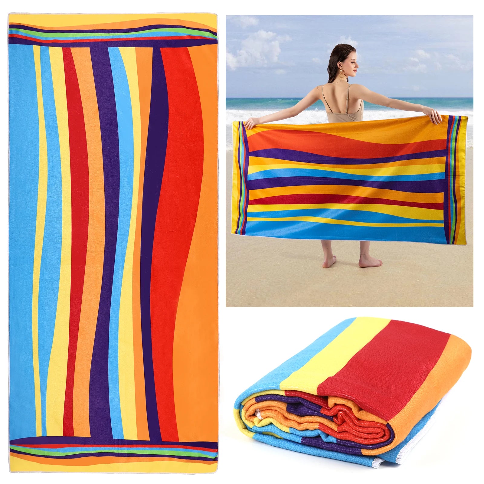 1/4pcs 70x35 Ultra-Soft Extra Large Beach Towel