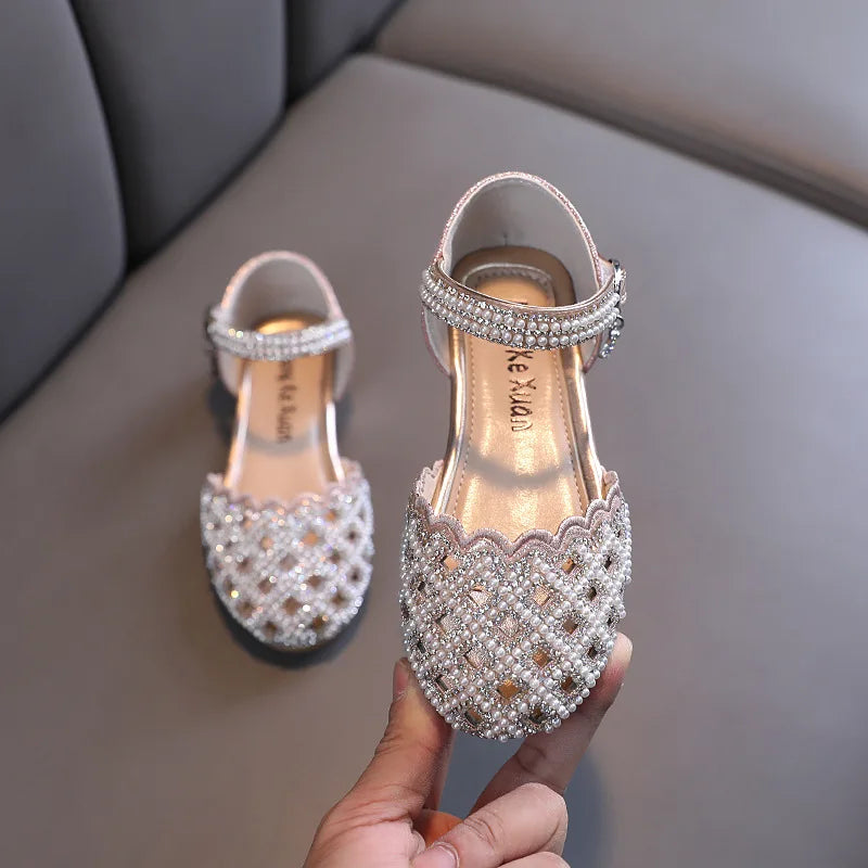 Pearl Flats  Rhinestone Sandals