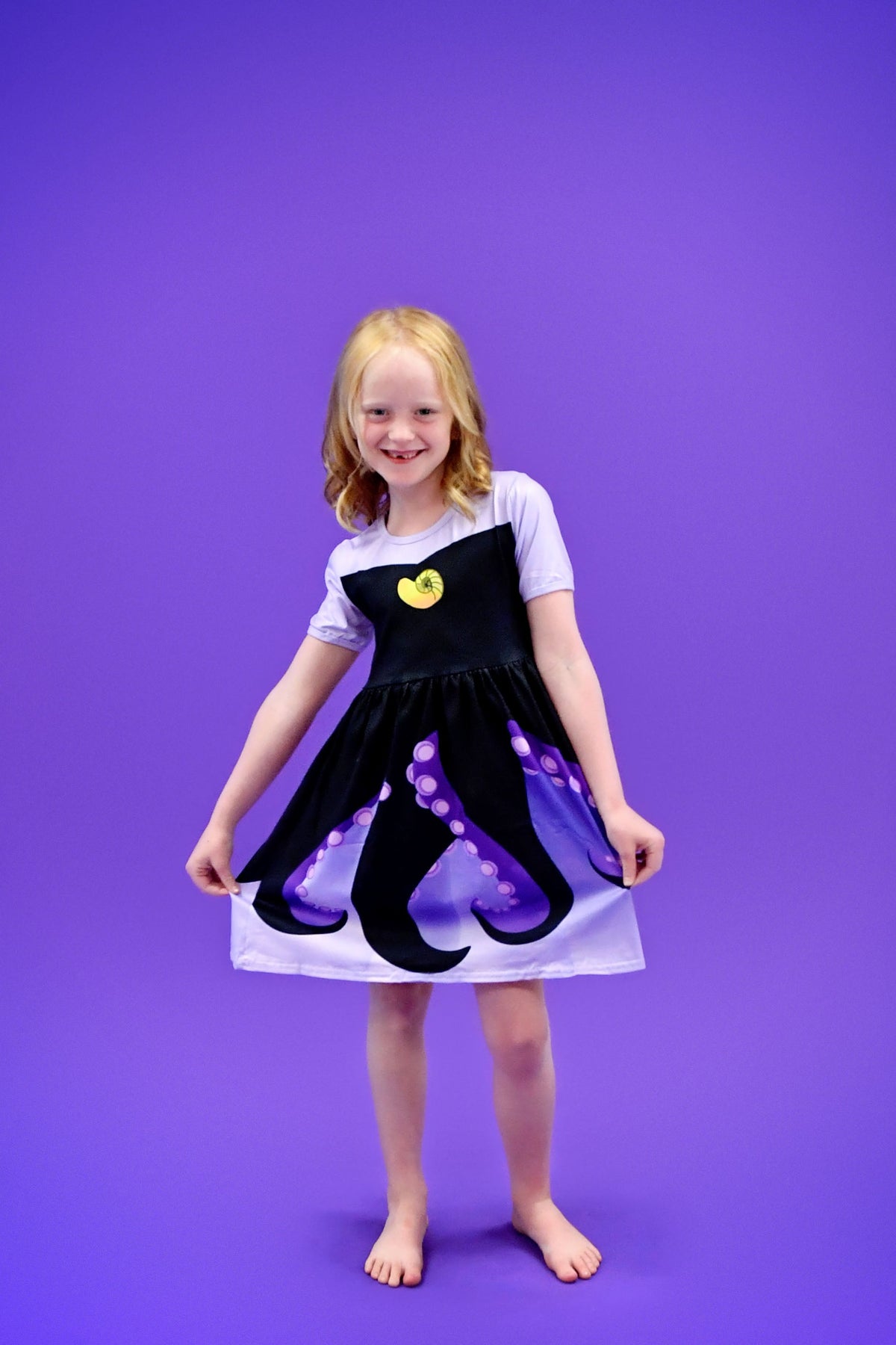Sea Witch Short Sleeve Milk Silk Dress