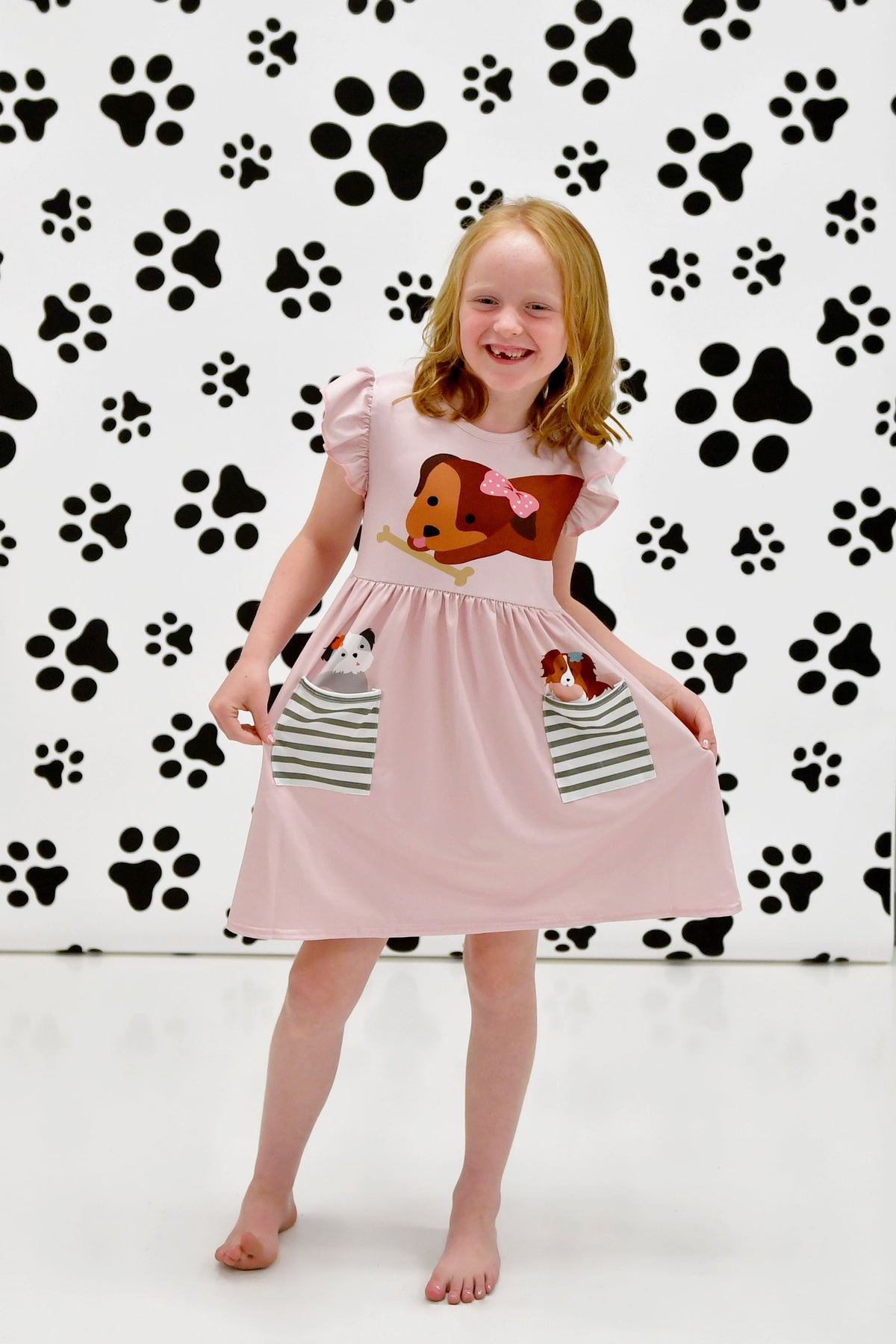 Puppy In My Pocket Milk Silk Flutter Dress