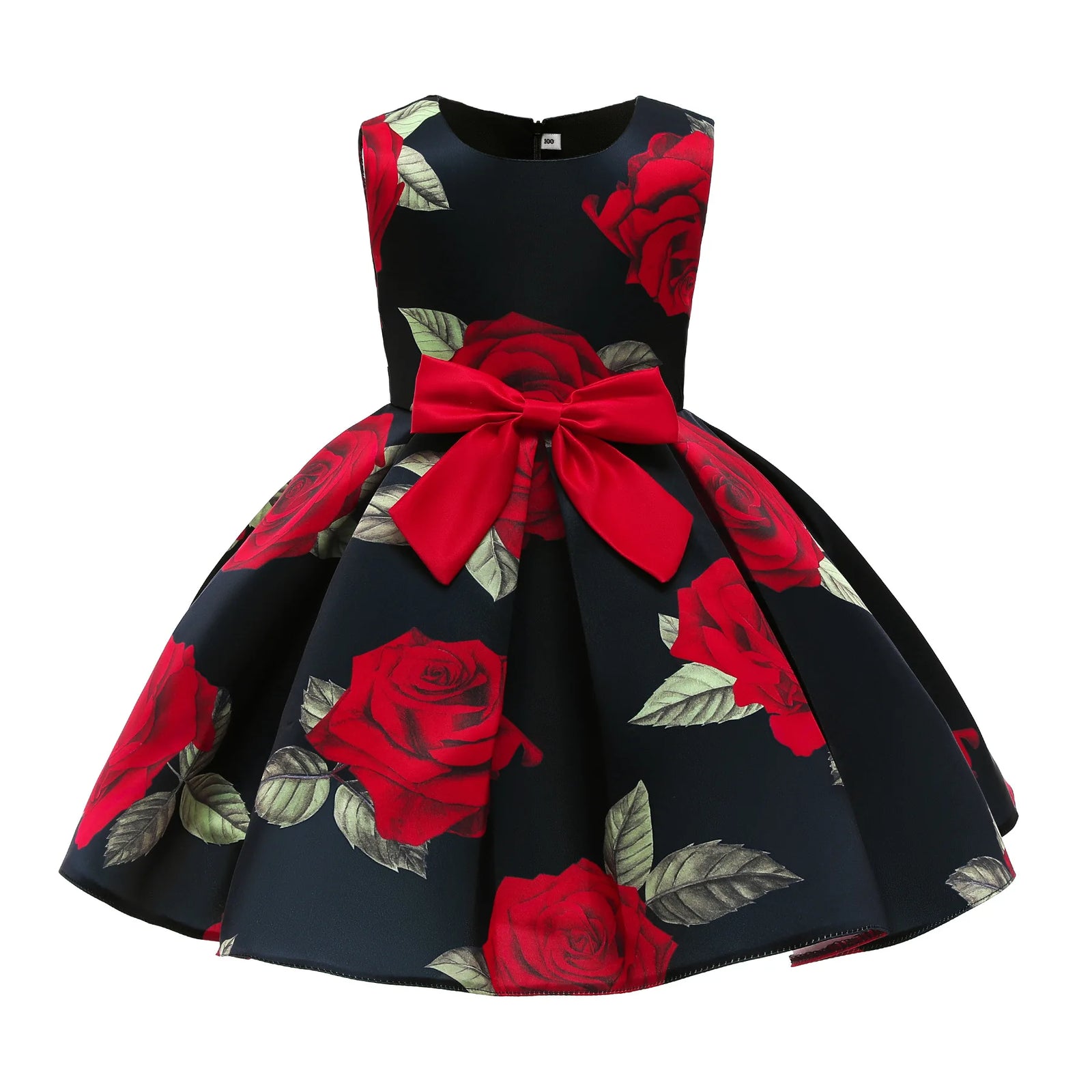 Girls Flower Striped Dress For Christmas Dress