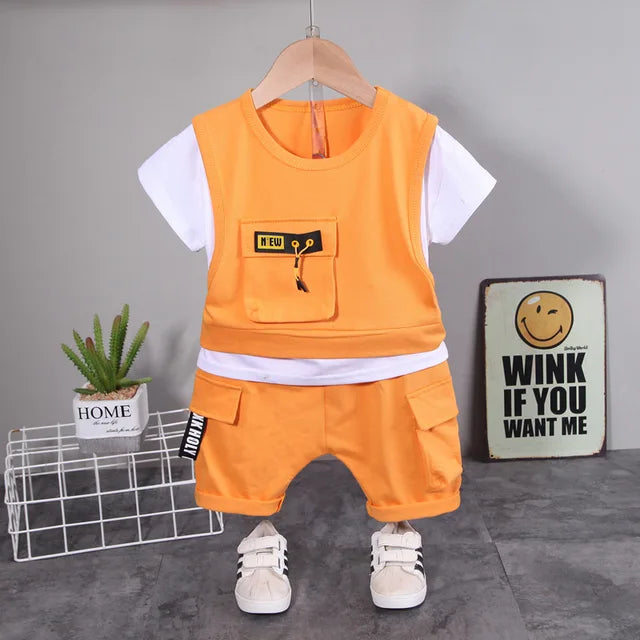 2Pcs Set T-Shirt Shorts