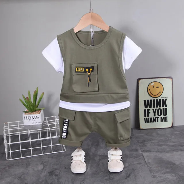 2Pcs Set T-Shirt Shorts