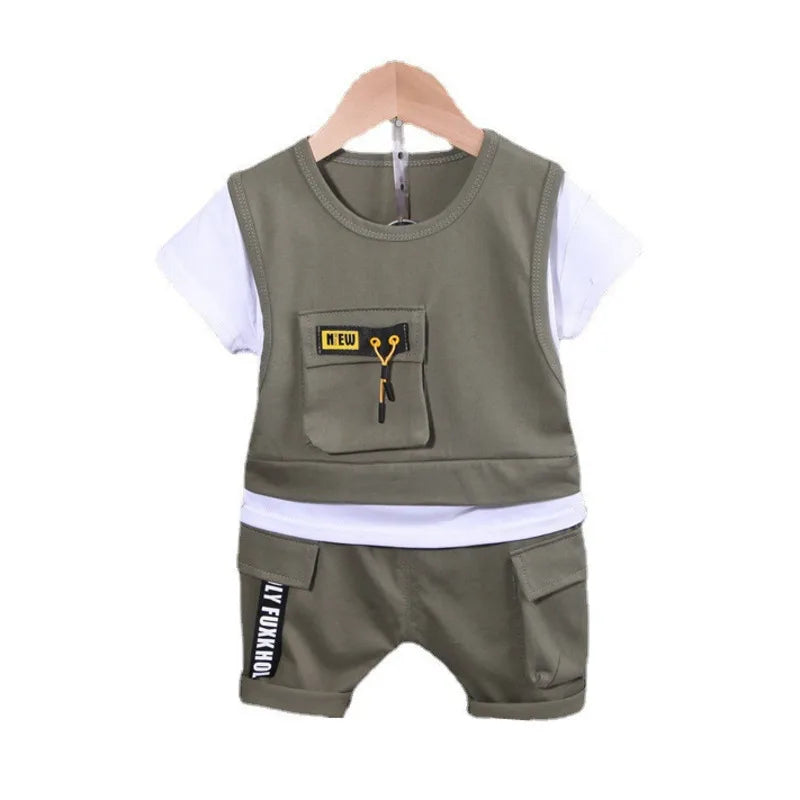 2Pcs Set T-Shirt Shorts