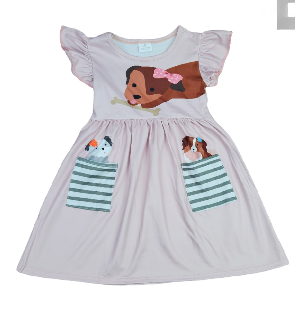 Puppy In My Pocket Milk Silk Flutter Dress