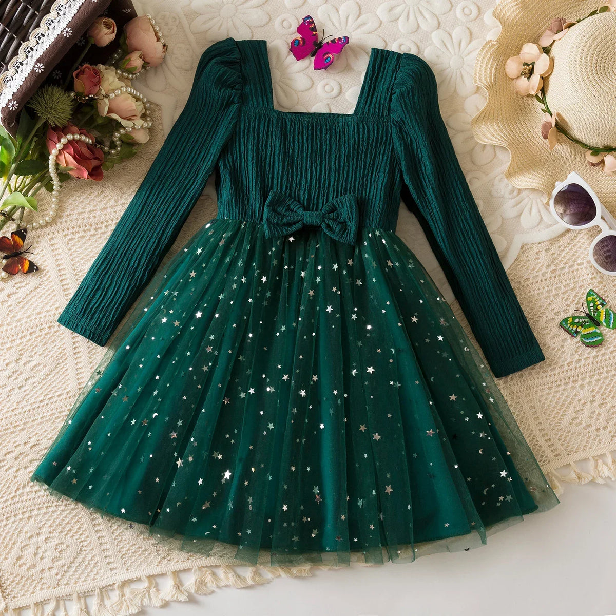 Girls 3-8Y  Full Sleeve  Dress for Christmas & New Year