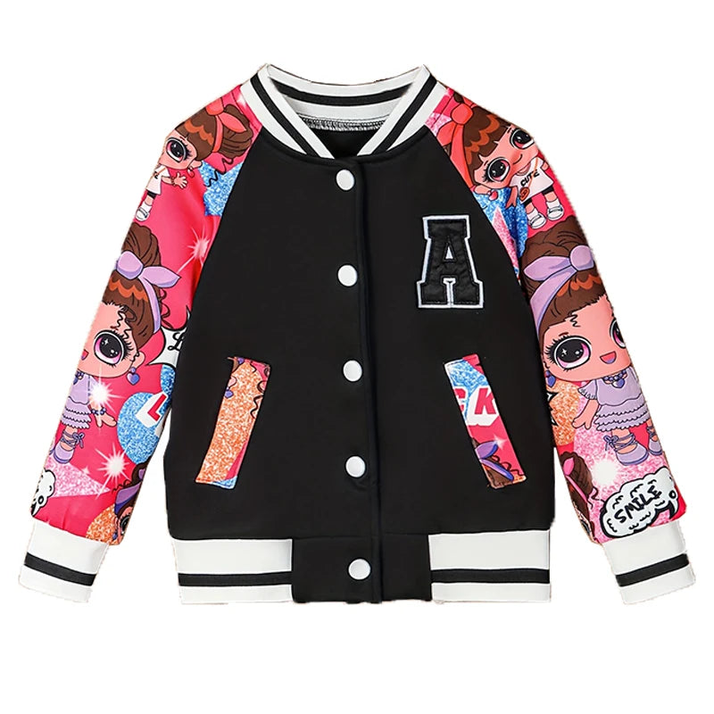 Pattern Cartoon Doll Print  Jacket