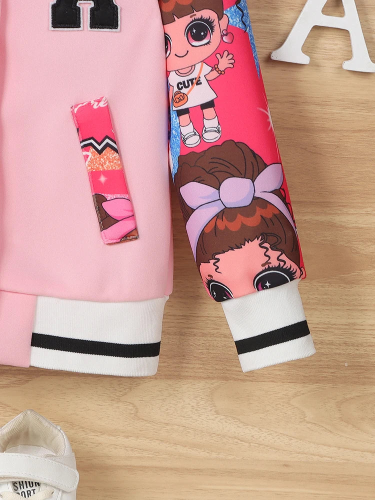 Pattern Cartoon Doll Print  Jacket