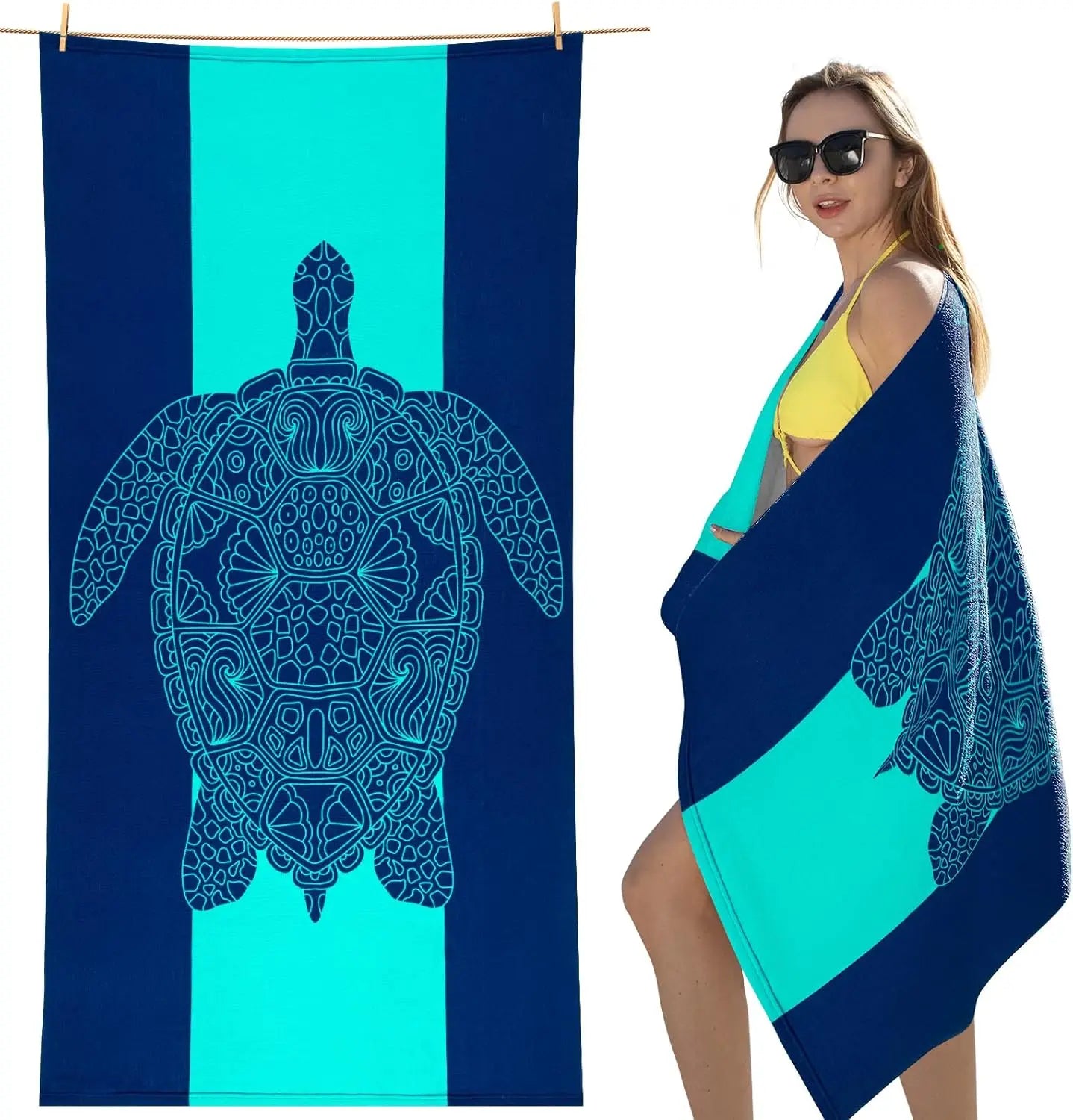 Sand Resistant Beach Towel -Quick Dry Microfiber Beach Towel