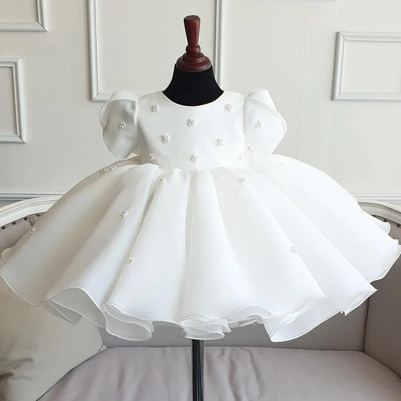 White Round Neck Princess Dress