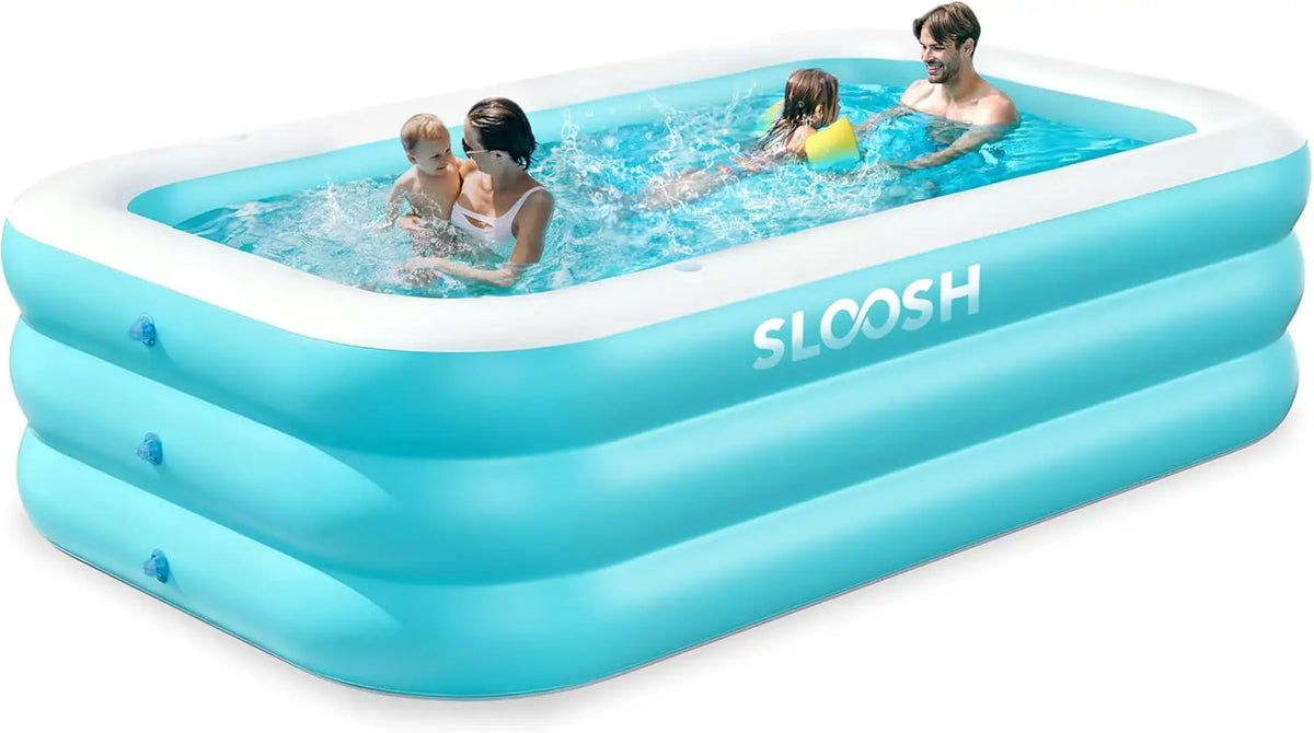 JOYFY Inflatable Pool with Seats 125x 68x 22 inch Full-Sized Inflatable Swimming Pool